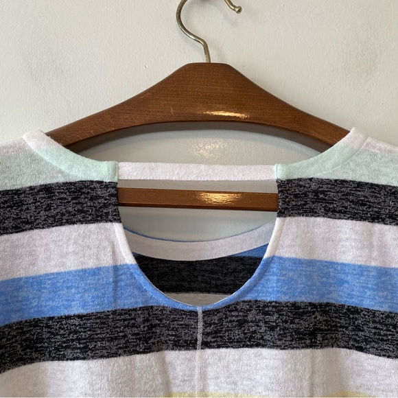 T by Talbots long sleeved striped t shirt with cut out back detail - Picture 6 of 9